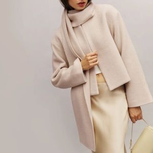 Reformation Porter Cropped Jacket Cream Sz Small